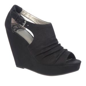 Fergalicious black wedge heels
