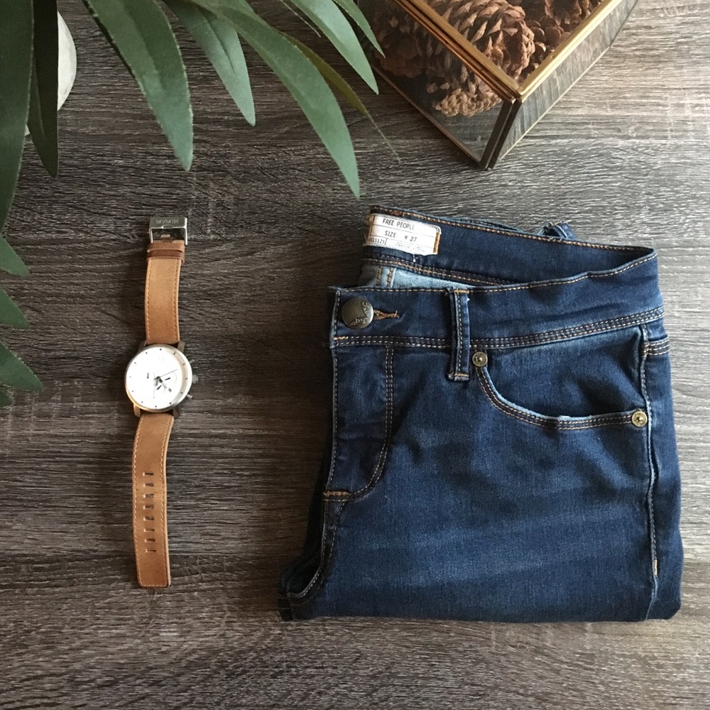 • Free People Dark Blue Wash Audrey Hepburn style•