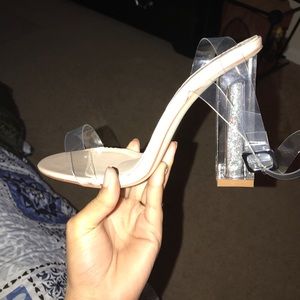 Perspex glittery heel with straps