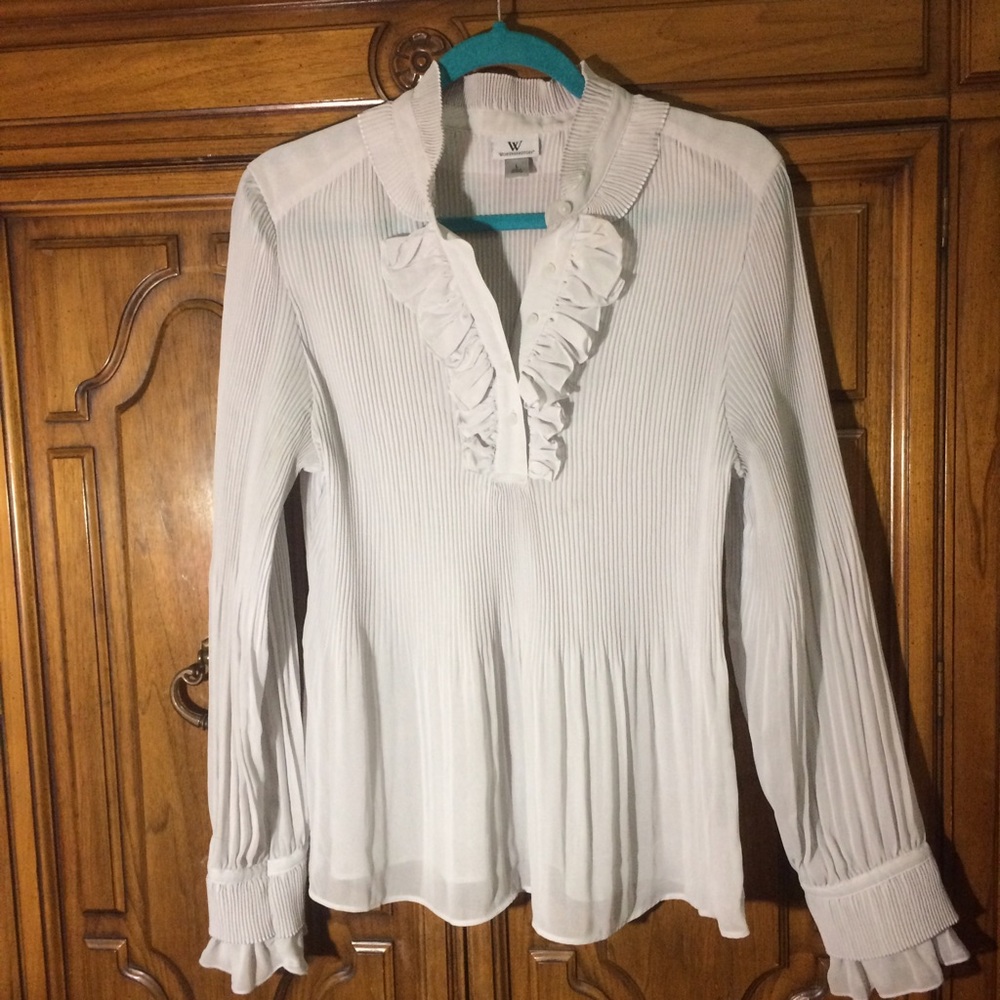 Worthington Gray Longsleeve Victorian Blouse