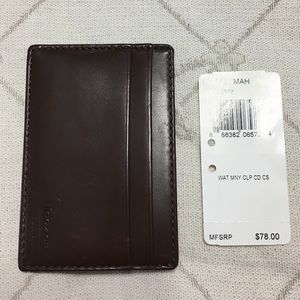 Coach Water Buffalo Money Clip/Card Case