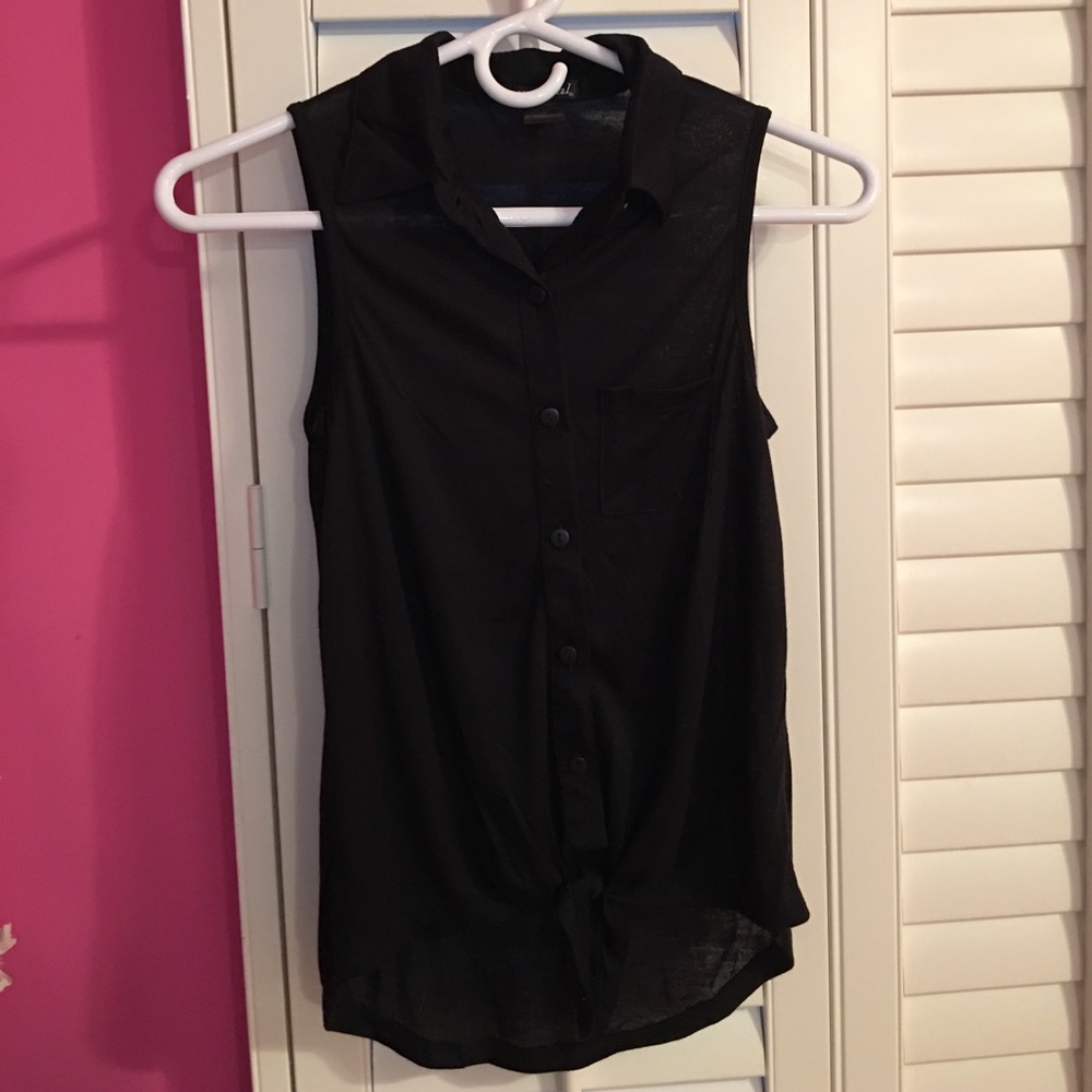 Black Button Up Tank