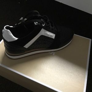 Michael KORS women's tennis shoes Black white tan