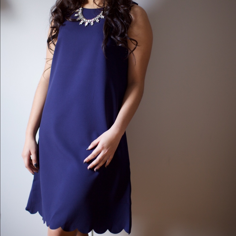Navy shift dress