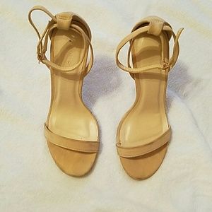 Strappy nude heels