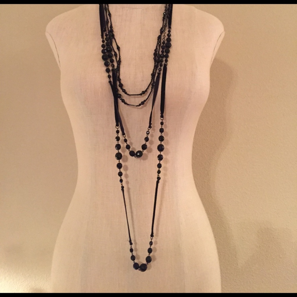 Black beaded necklaces