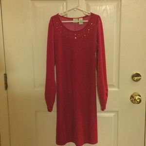 Pink velvet dress