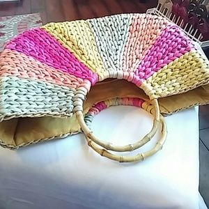 Beautifull Multi color straw purse