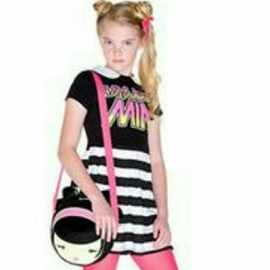 Harajuku Mini Black and White Striped Tshirt Dress