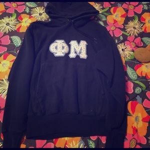 Phi Mu lettered hoodie