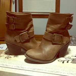 Lucky Brand distressed leather booties