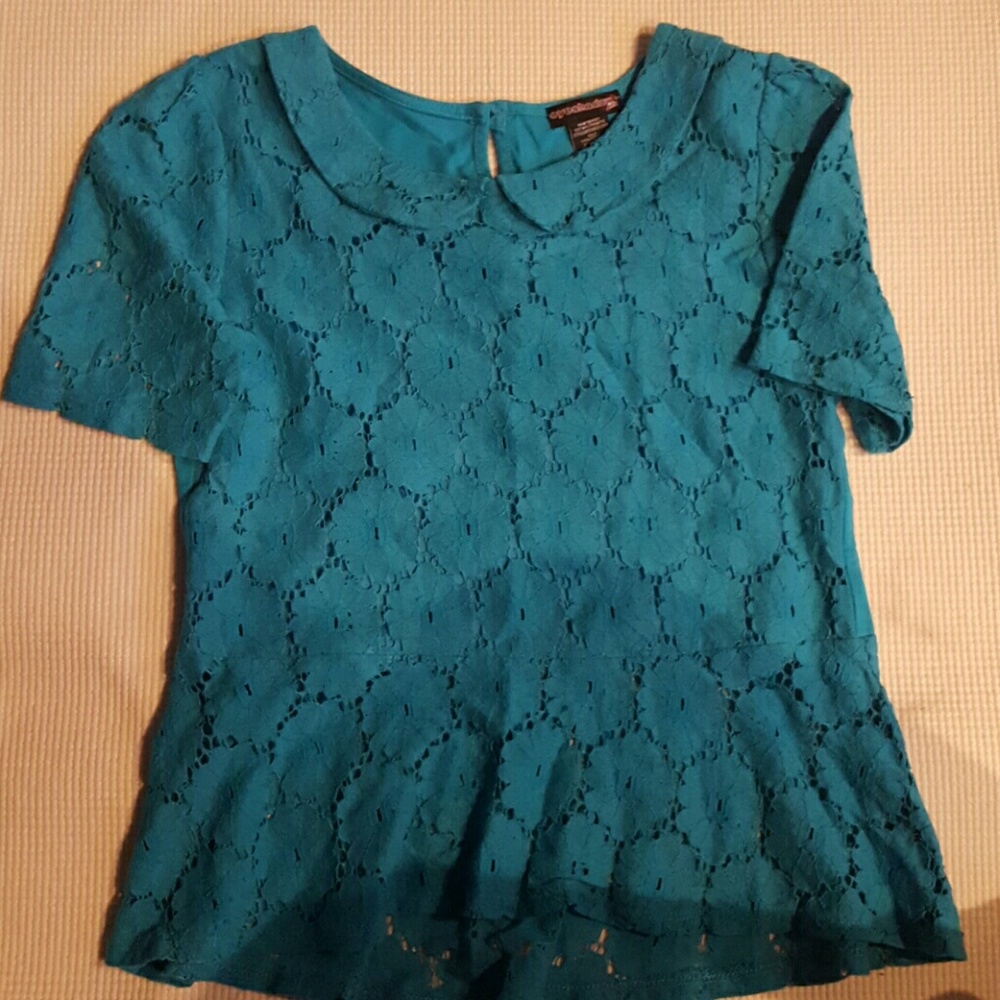 Peplum Teal Blouse Sz 16 XLarge