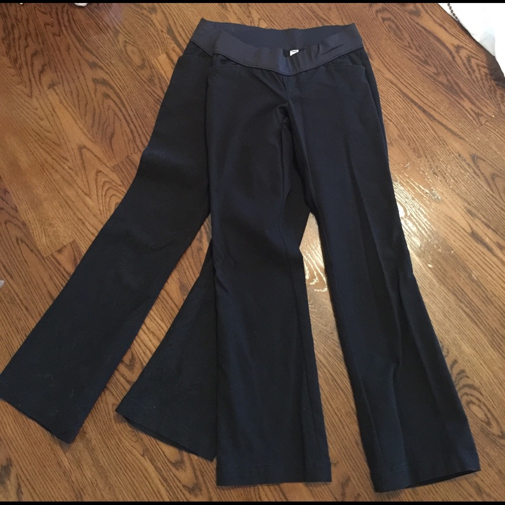 2 pairs of bootcut maternity black pants