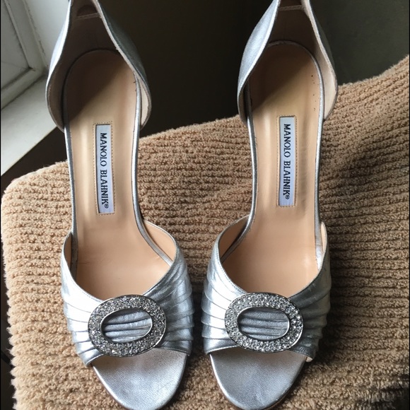 Manolo Blahnik Shoes - Silver Manolo Blanhnik Sedaraby D'orsay Pumps