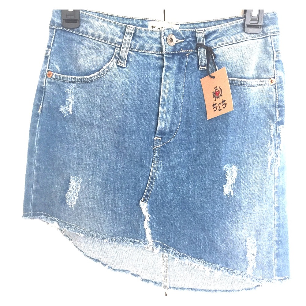 Diagonally Cut Jean Skirt!
