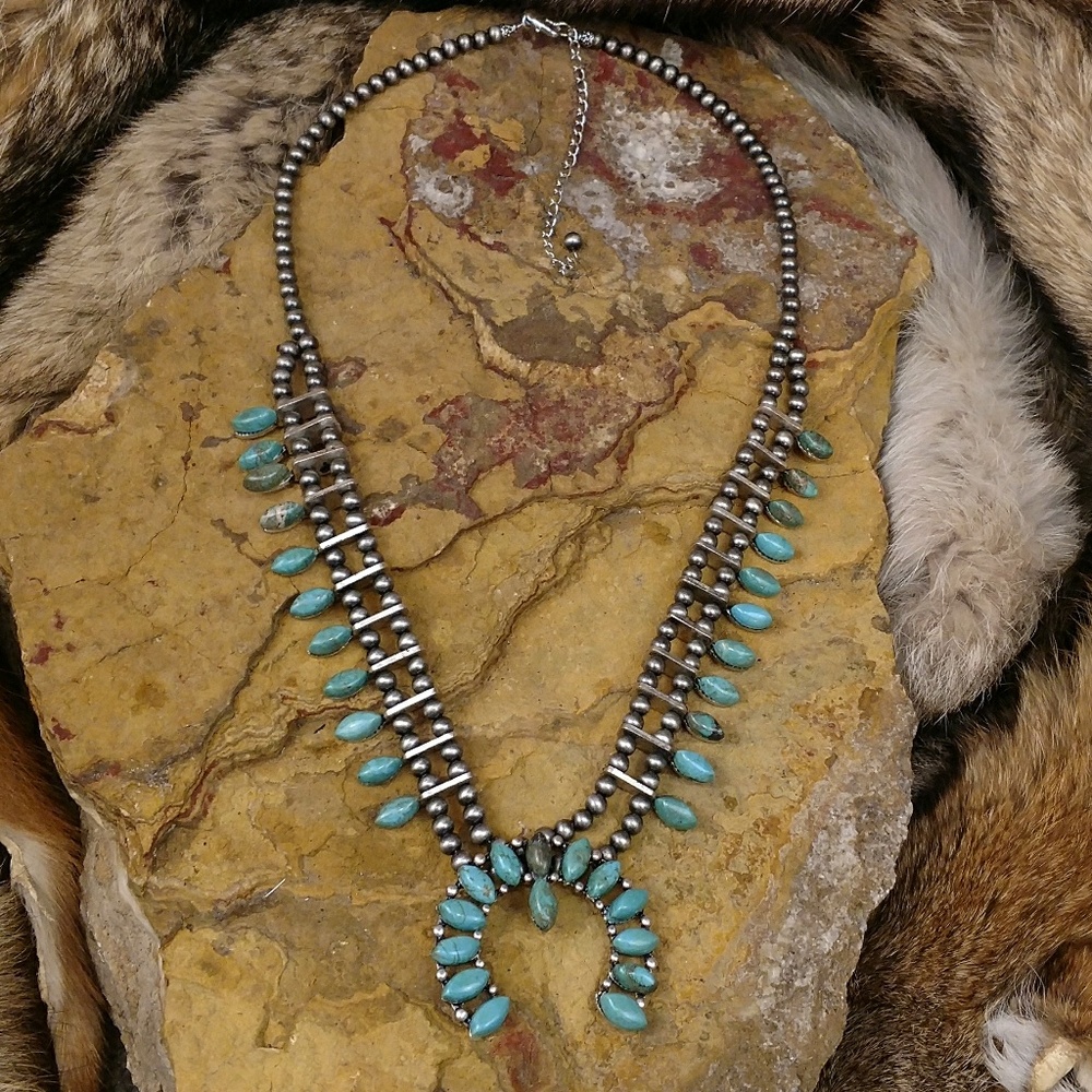 LAST ONE!! Turquoise Naja Squash Blossom - Picture 2 of 3