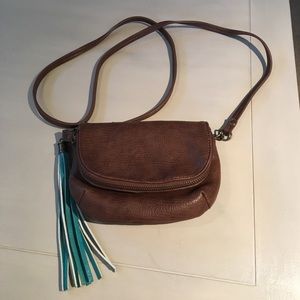 Small brown cross body purse