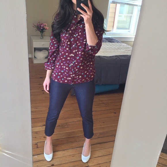 Sonoma Tops - Purple Sonoma Floral Button Down Blouse Size XS