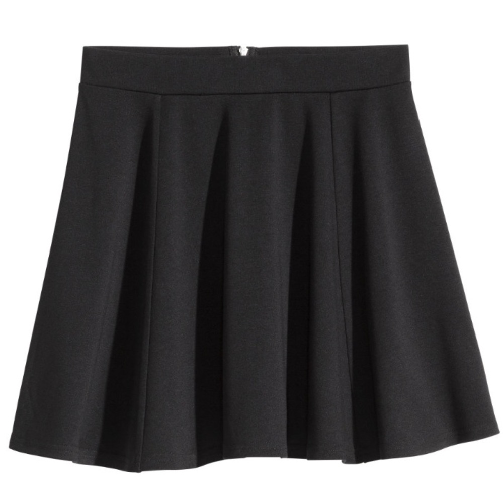 h&m black skater skirt