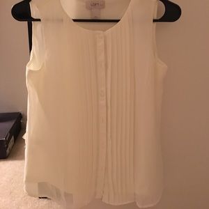 Ann taylor loft cream blouse