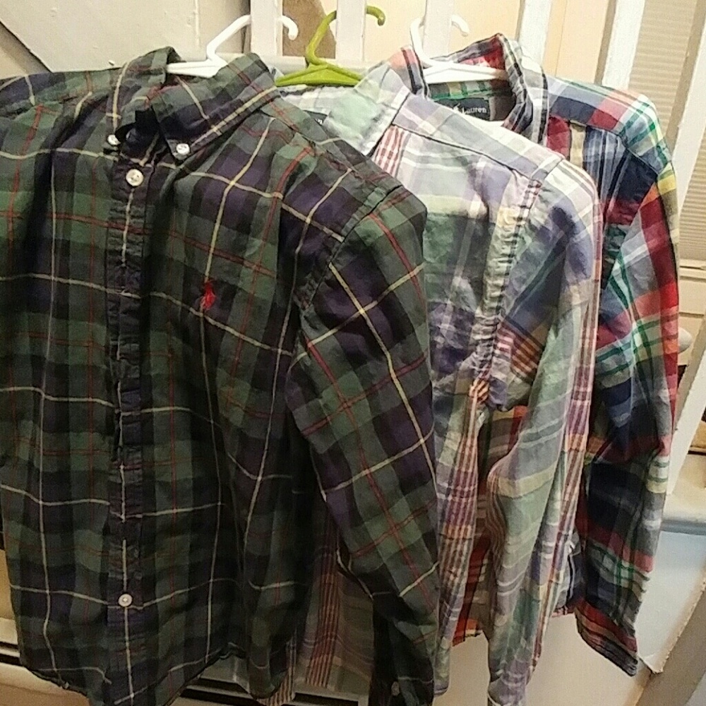 Lot of Ralph Lauren plaid shirts