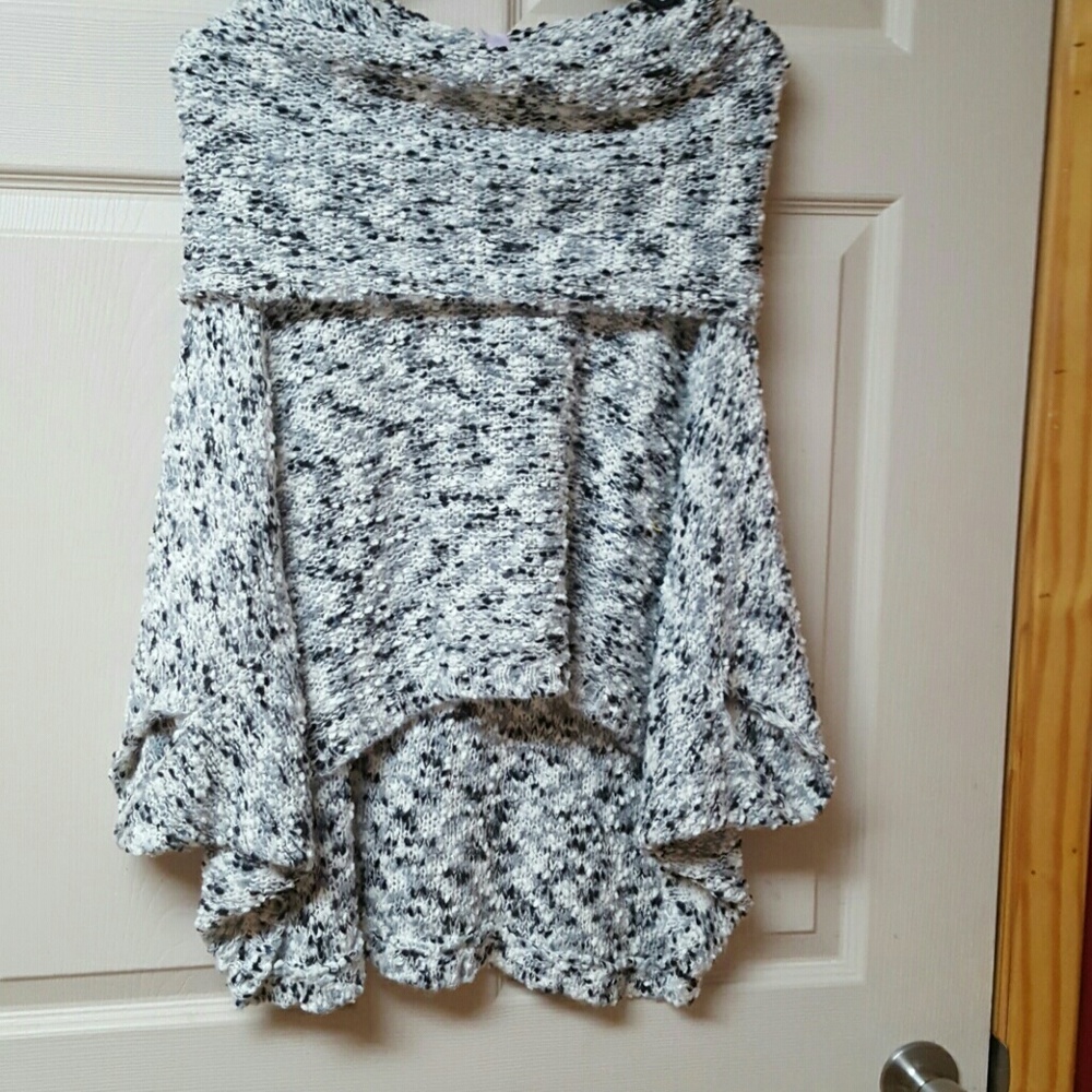 Cowl neck boucle sweater
