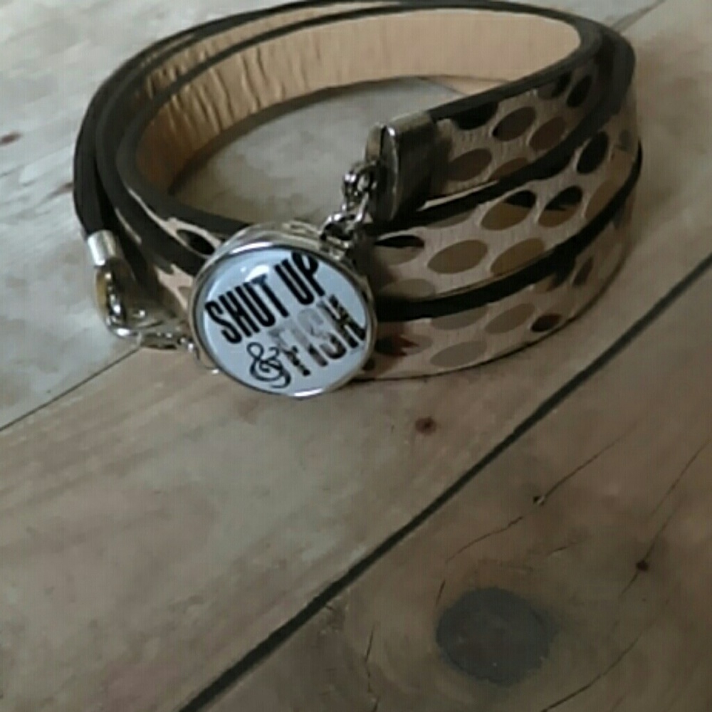 Shut up and fish wrap bracelet