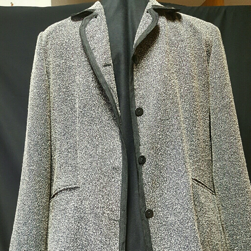 SHIP N SHORE- LADIES BLAZER-SZ 12-USA GRAY/BLACK