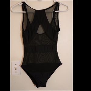 Black Net One piece Bathing suit