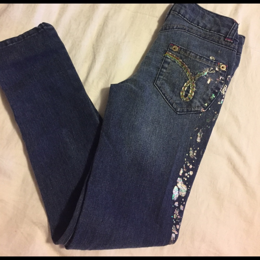 NWT Girls painted skinny jeans
