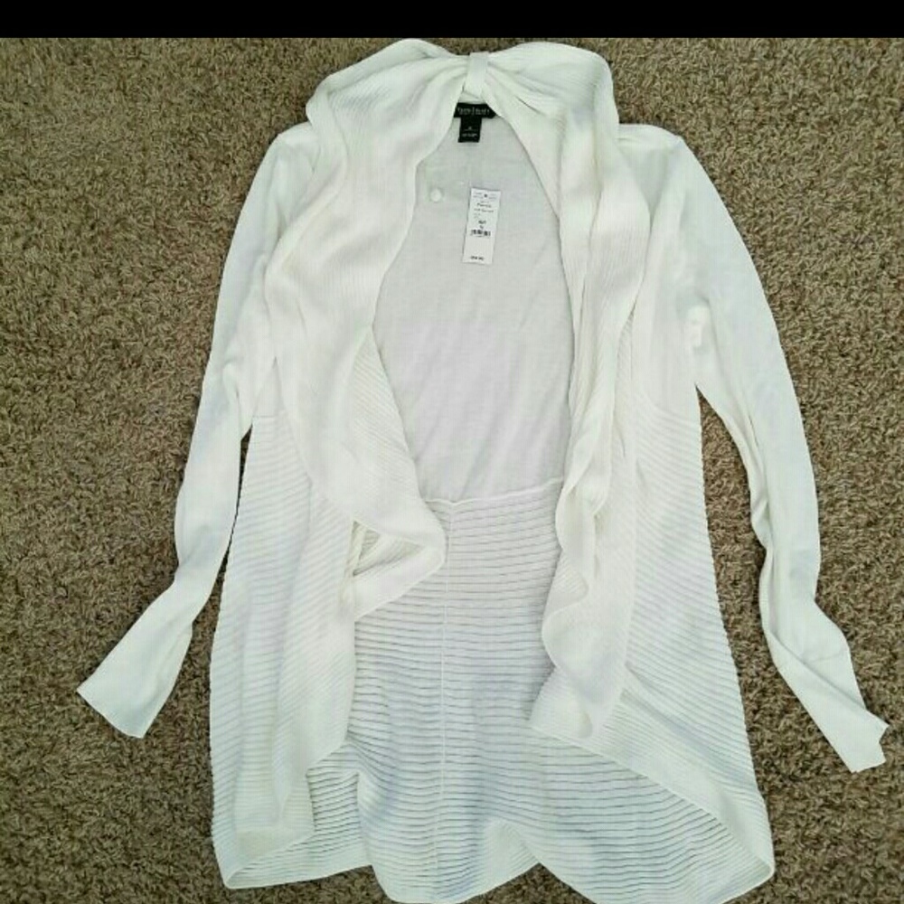 WHBM Ribbed Circle Cover up, Cream M, NWT