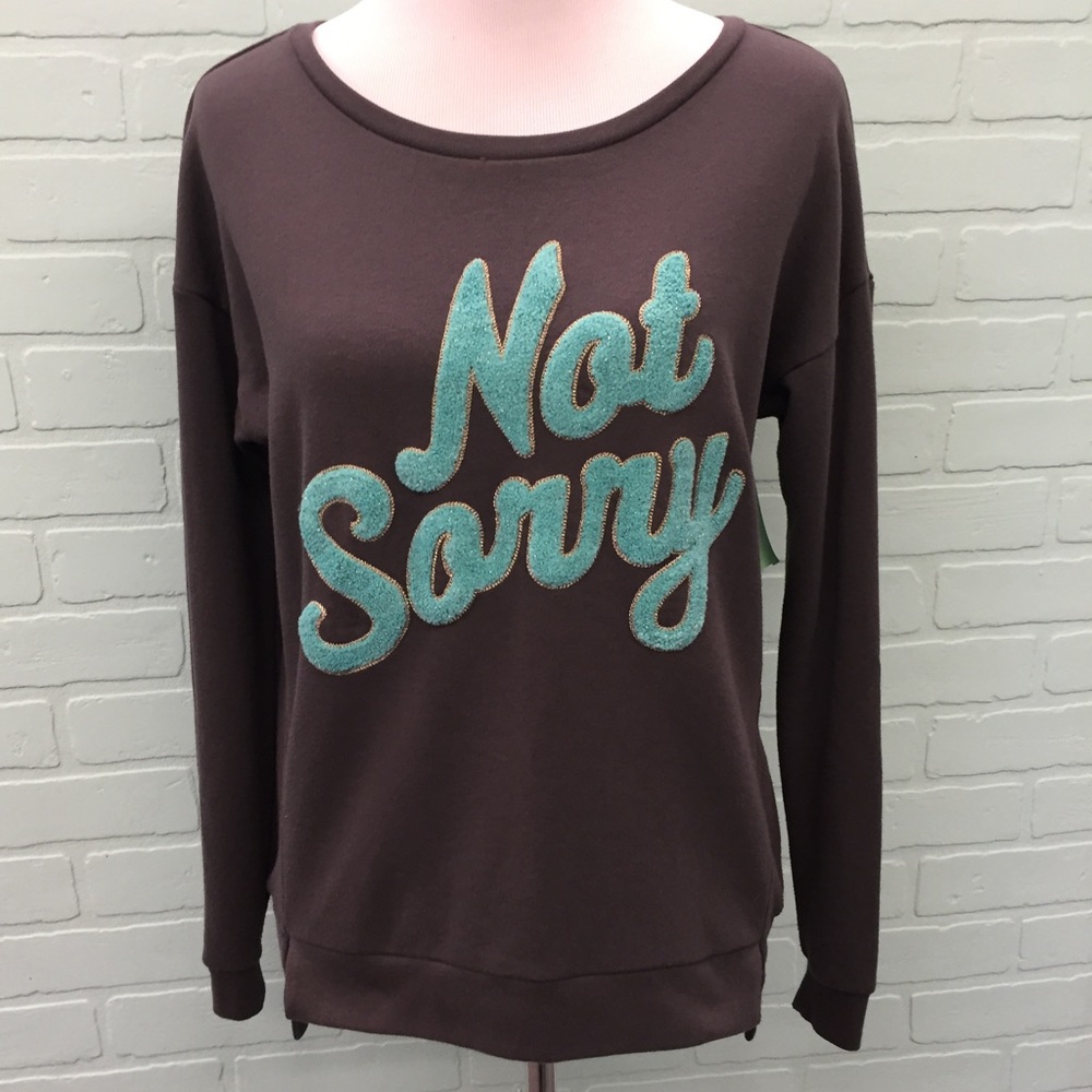 Juicy Couture "Not Sorry" Gray Sweatshirt Large