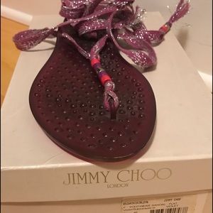 Violet rubbersole wrap around sandals worn once!