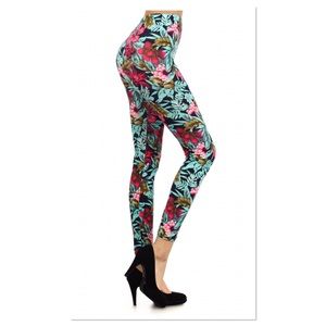 Boutique Pants - Mint & Magenta Floral Leggings Boutique Pants - Mint & Magenta Floral Leggings