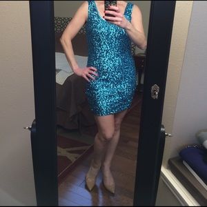 Sequin Turquoise cocktail dress