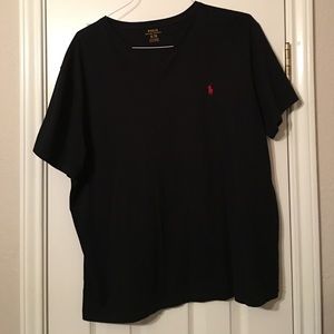 Black polo v-neck