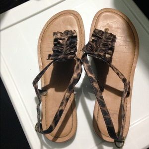 Leopard print sandals