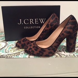 J crew collection. Leopard heels size 7