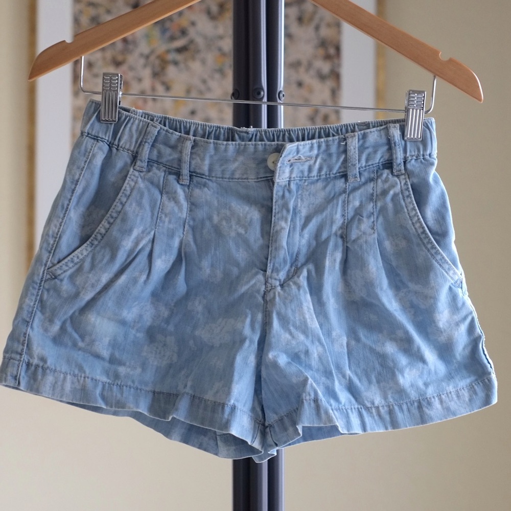 Cute blue shorts with subtle white pattern