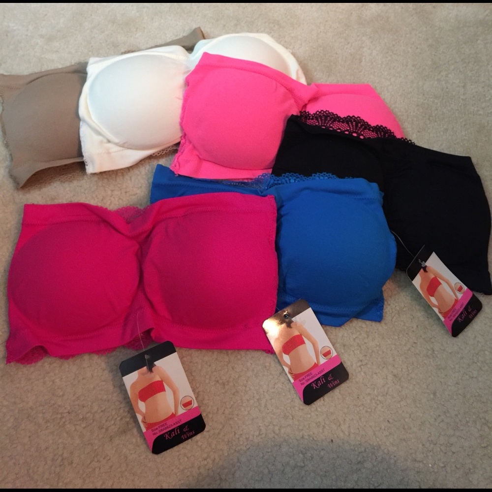 Bandeau lace back bras 6pk- one size