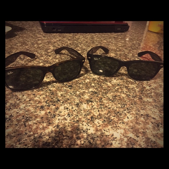 Black Polarized Raybans, Brown Tortoise Raybans - Picture 1 of 2