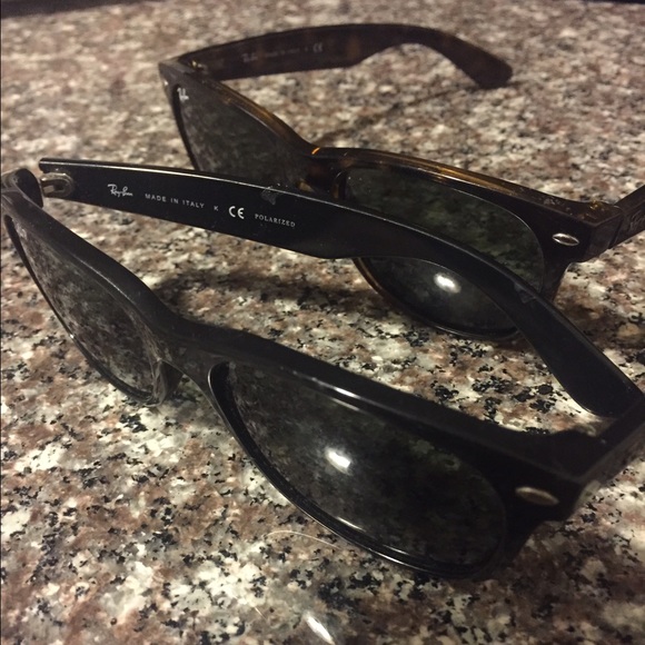 Black Polarized Raybans, Brown Tortoise Raybans - Picture 2 of 2