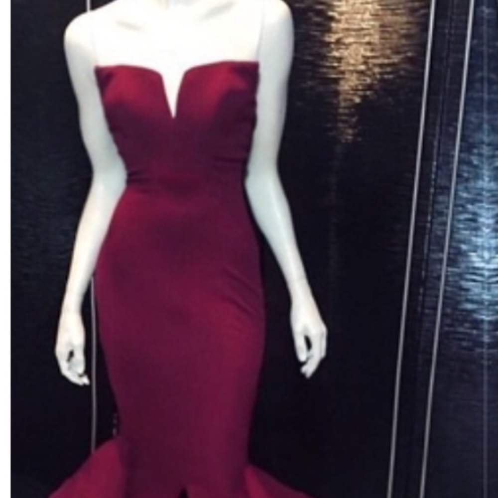 SALE Burgundy Figure Fitting Dress!