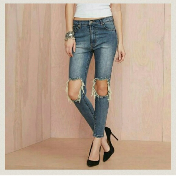 UNIF Peach Pit ripped jeans RARE - Picture 3 of 7