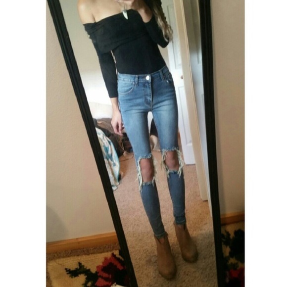 UNIF Peach Pit ripped jeans RARE - Picture 5 of 7