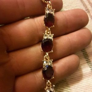 Owl garnet tennis bracelet