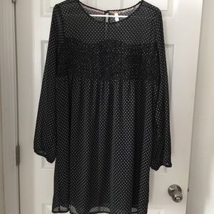 Polka Dot & Lace Shift Dress