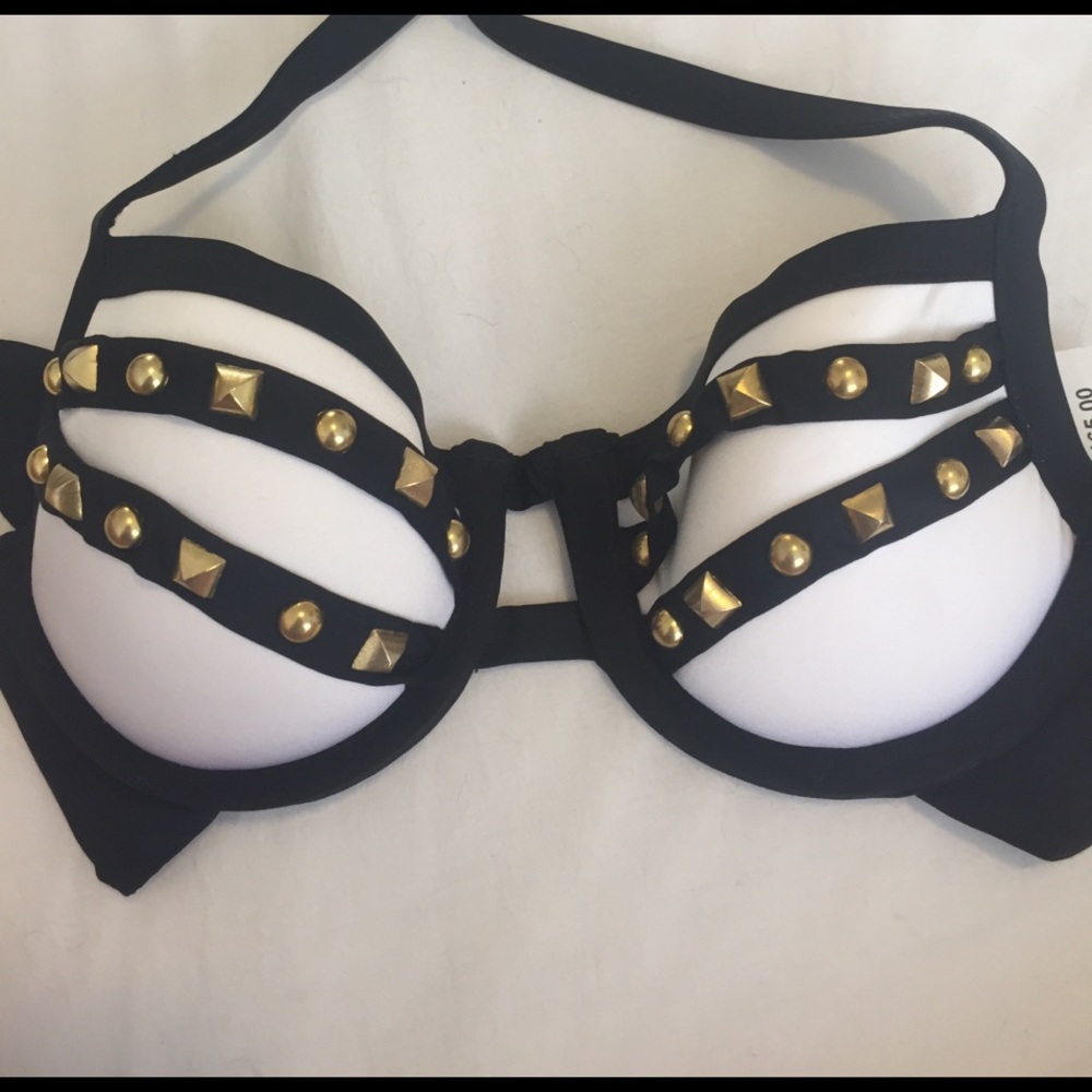 Studded push-up bikini top