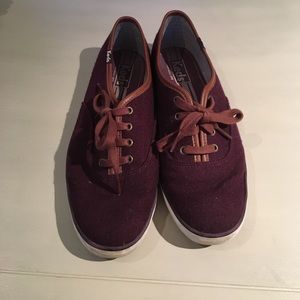Maroon Textured Keds 8
