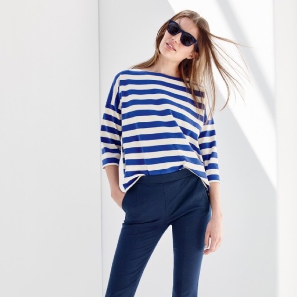 JCrew Oversized drop sleeve nautical tee shirt